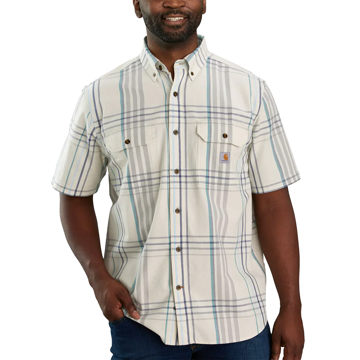 Men's Midweight Short Sleeve Plaid Shirt - Onhollan