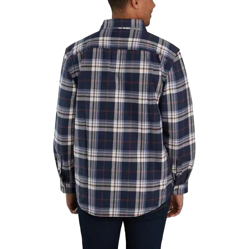 Men's Loose Fit Heavyweight Flannel Long-Sleeve Plaid Shirt - Onhollan