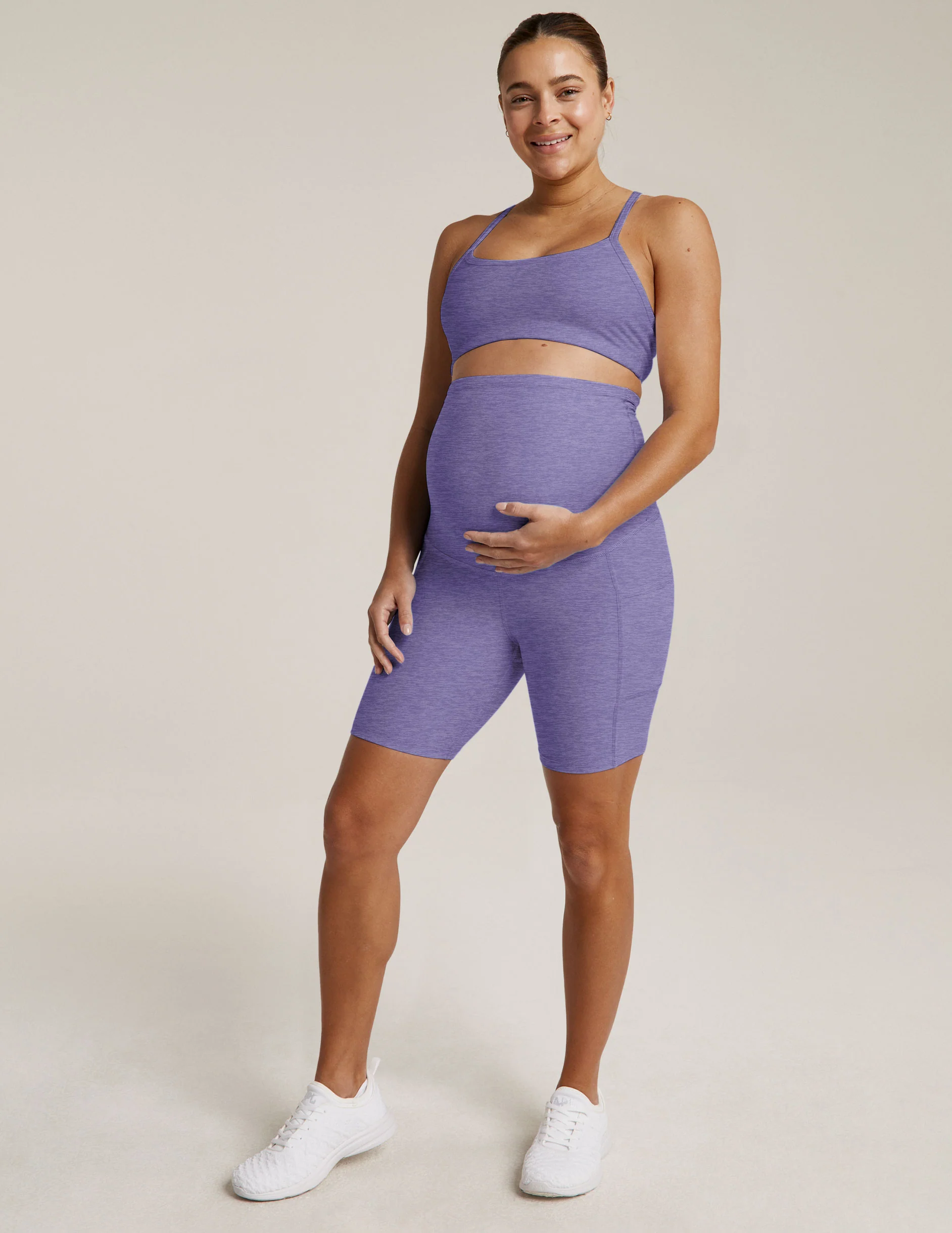 Spacedye Pockets Forever Maternity Biker Short - Onhollan