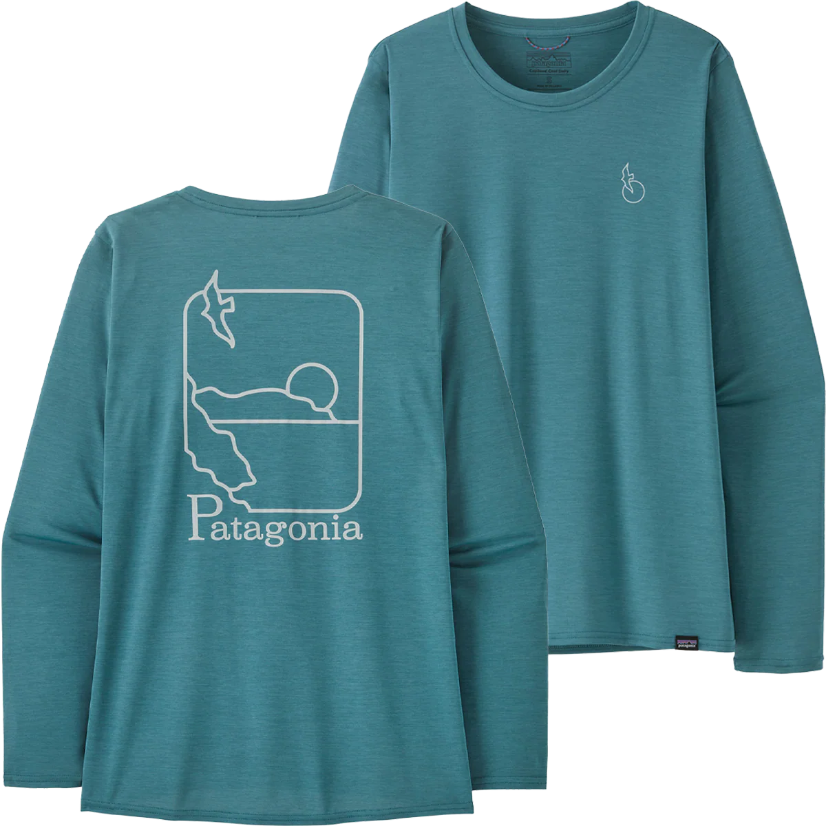 Women's Long Sleeved Capilene Cool Daily Graphic Shirt - Waters - Onhollan