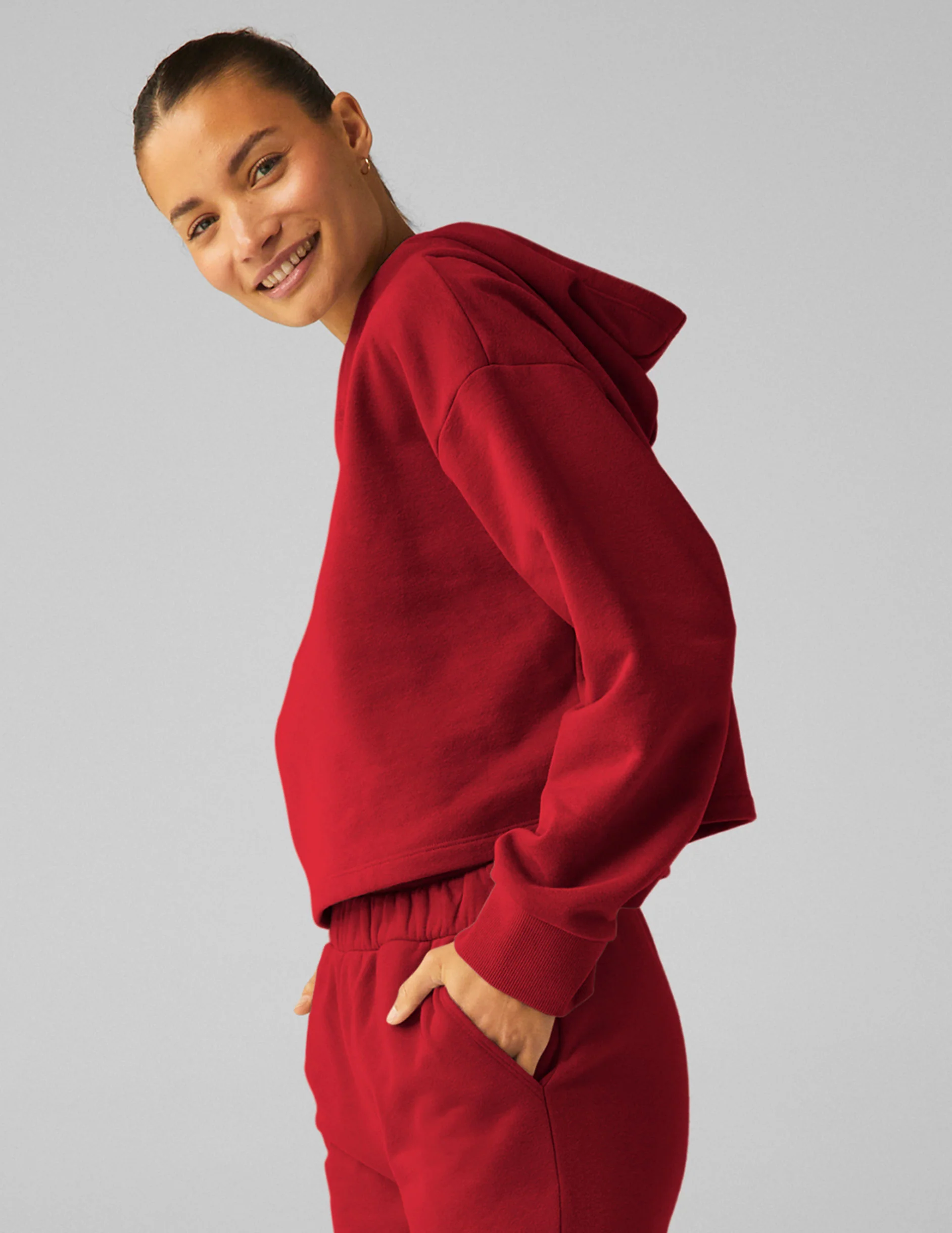 LuxeFleece Happiness Cropped Hoodie - Onhollan