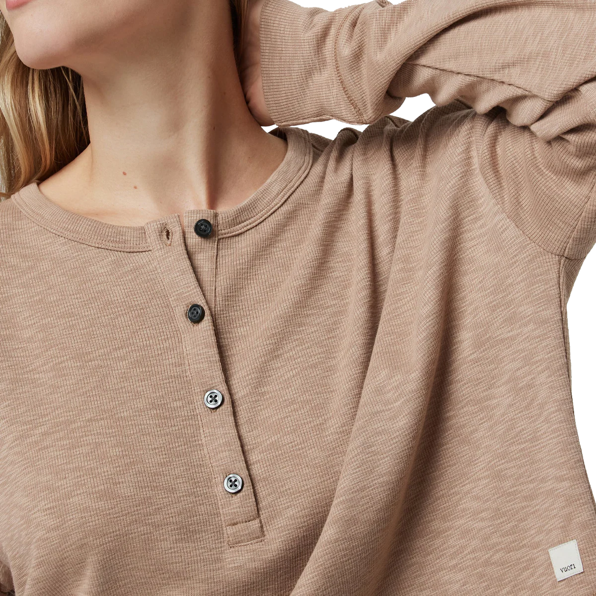 Women's Long Sleeve Sunrise Oversize Henley - Onhollan