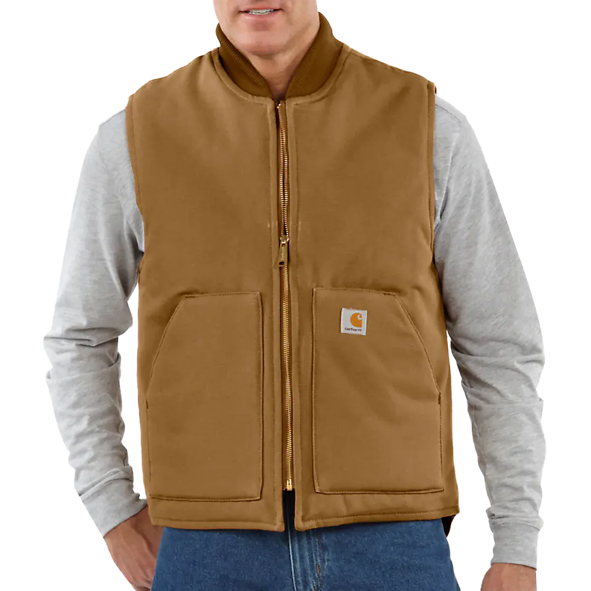 Men's Relaxed Fit Firm Duck Insulated Rib Collar Vest - Onhollan