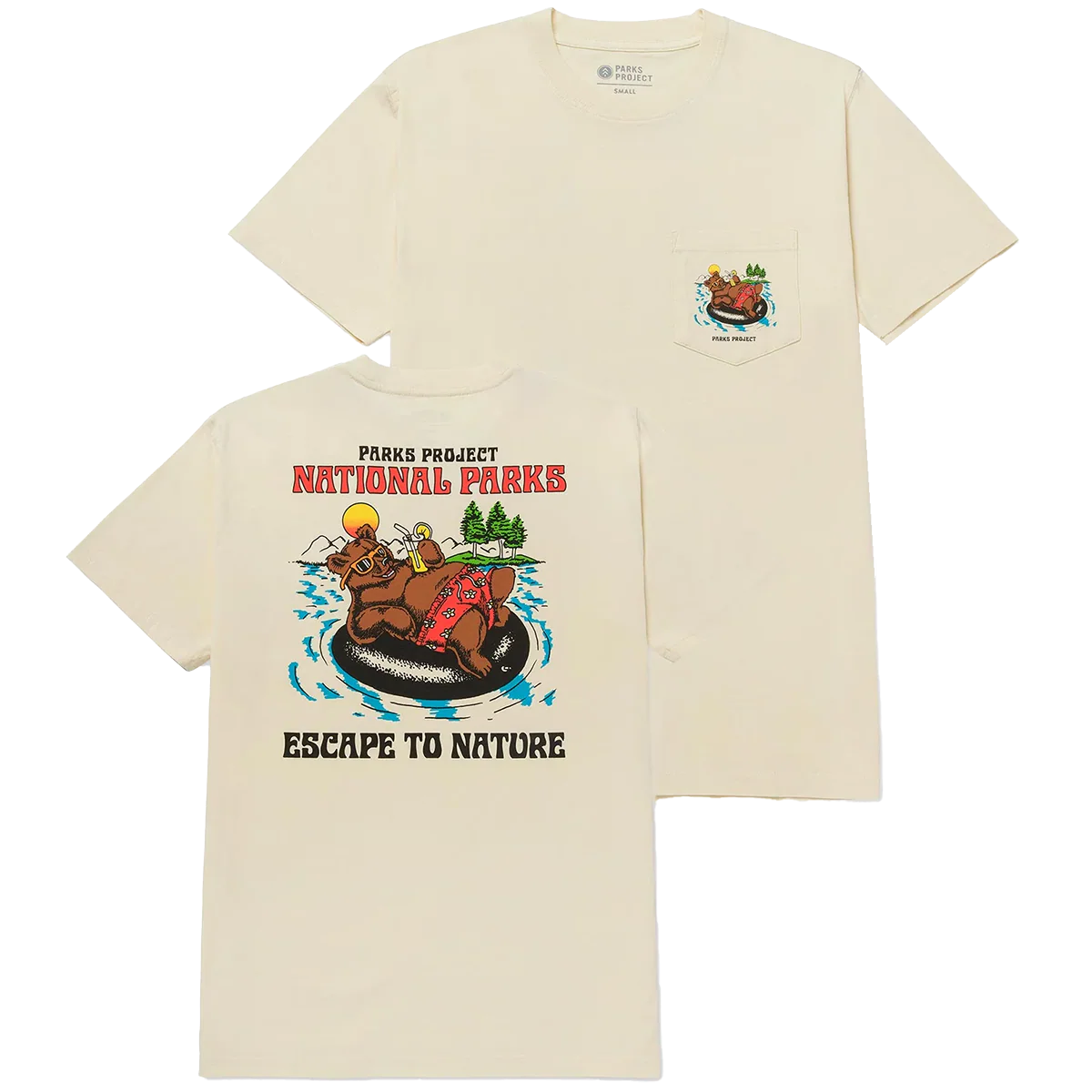 Men's Escape to Nature Bear Float Pocket Tee - Onhollan
