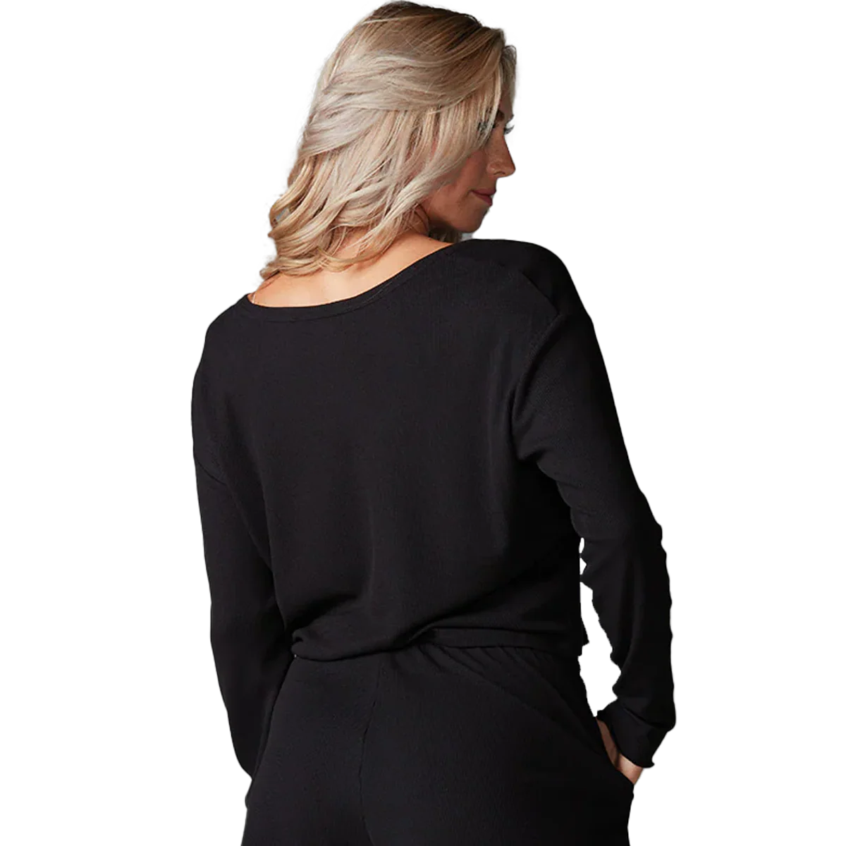 Women's Lounge Waffle Long Sleeve Top - Onhollan