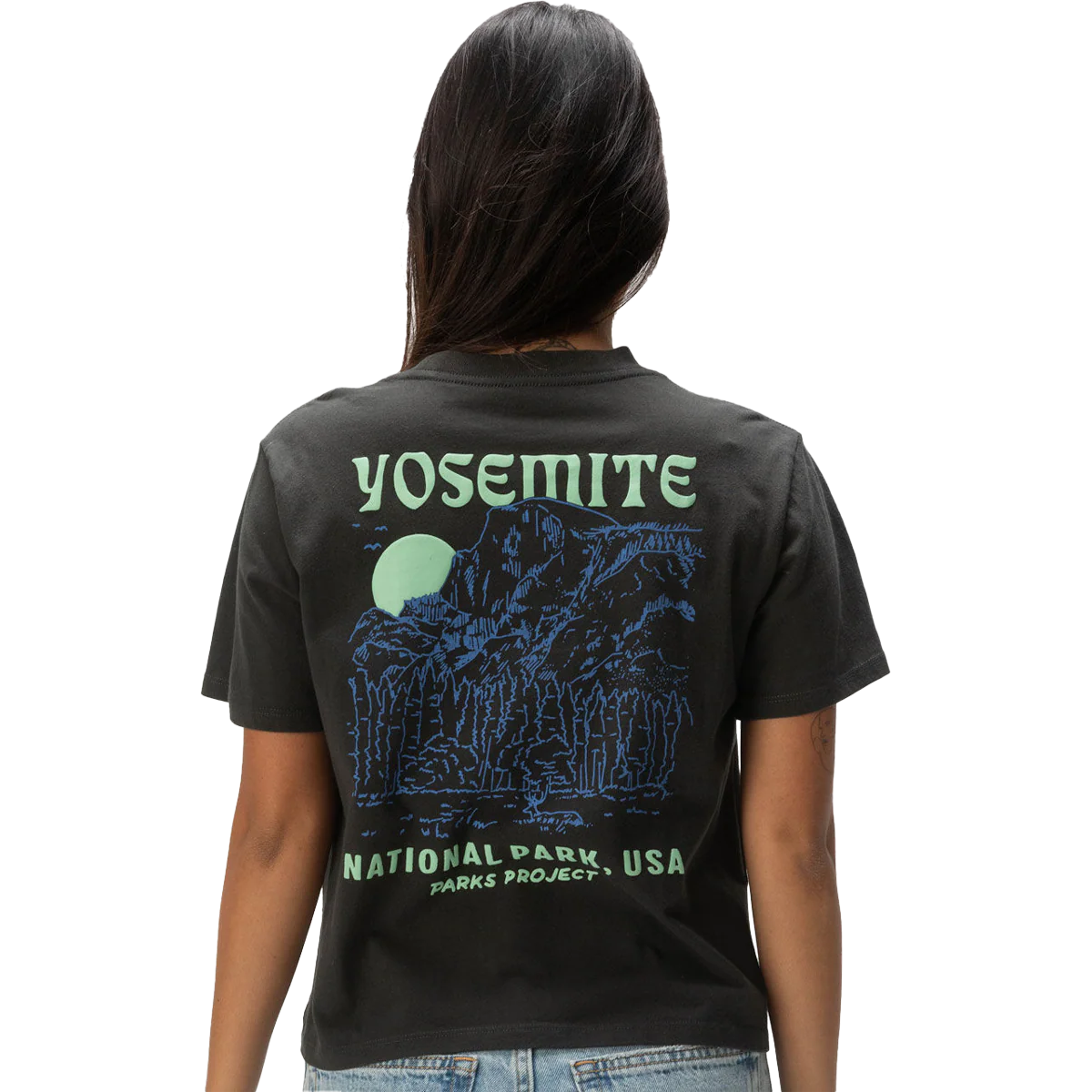 Women's Yosemite Puff Print Short Sleeve Boxy Tee - Onhollan