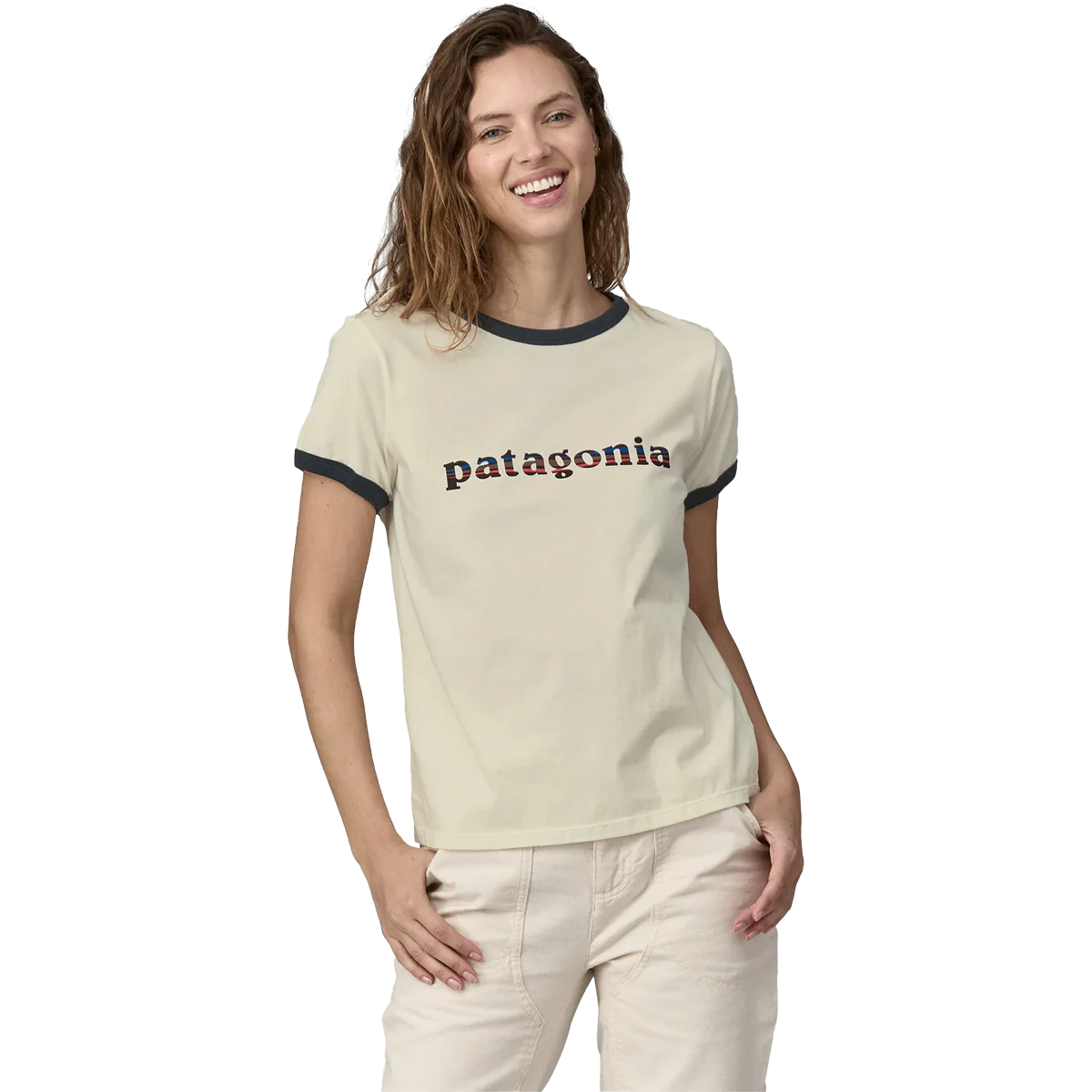 Women's '73 Text Logo Org Ringer Tee - Onhollan