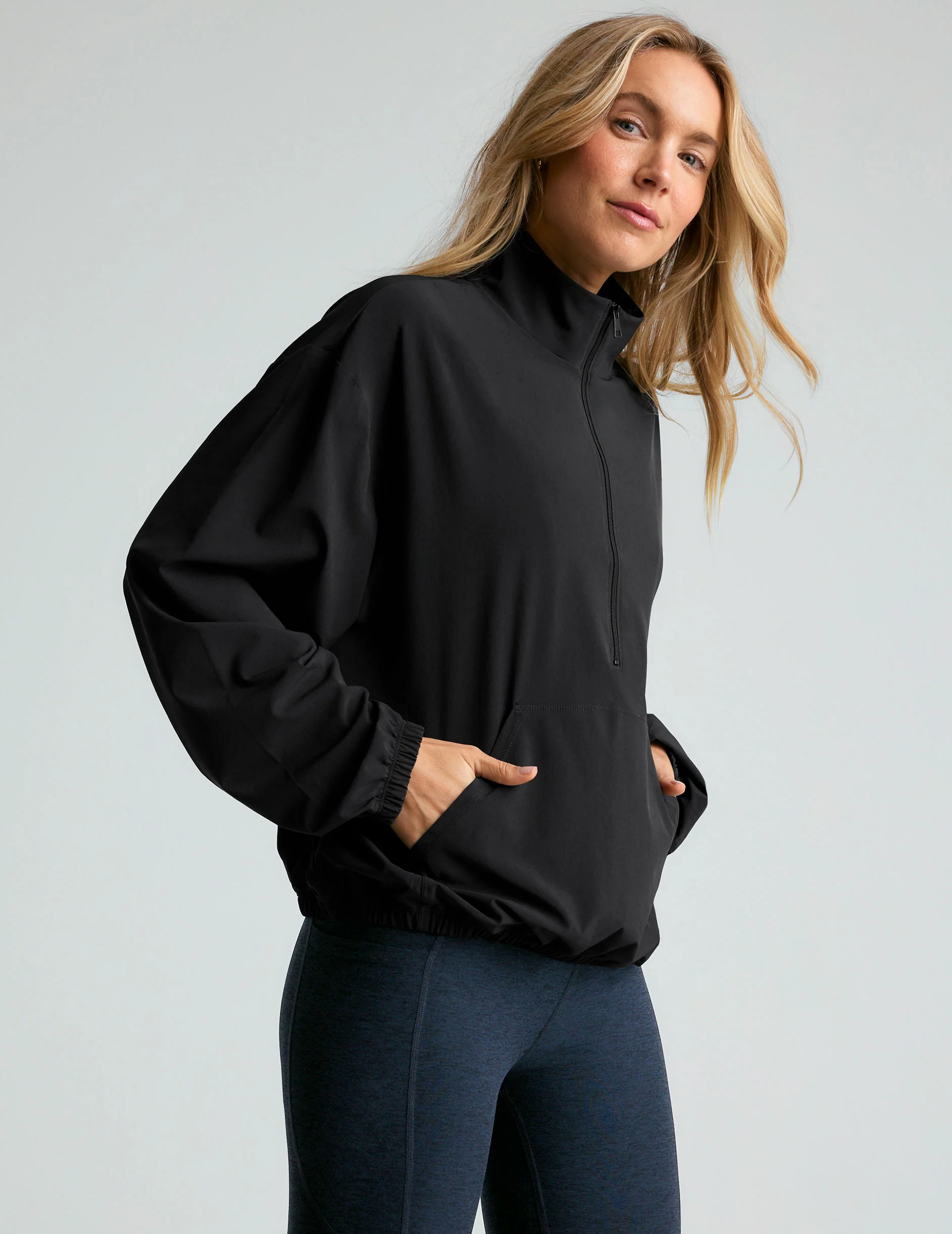 Stretch Woven In Stride Half Zip Pullover - Onhollan