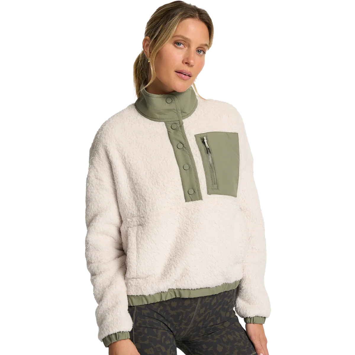 Women's Cozy Sherpa Popover - Onhollan