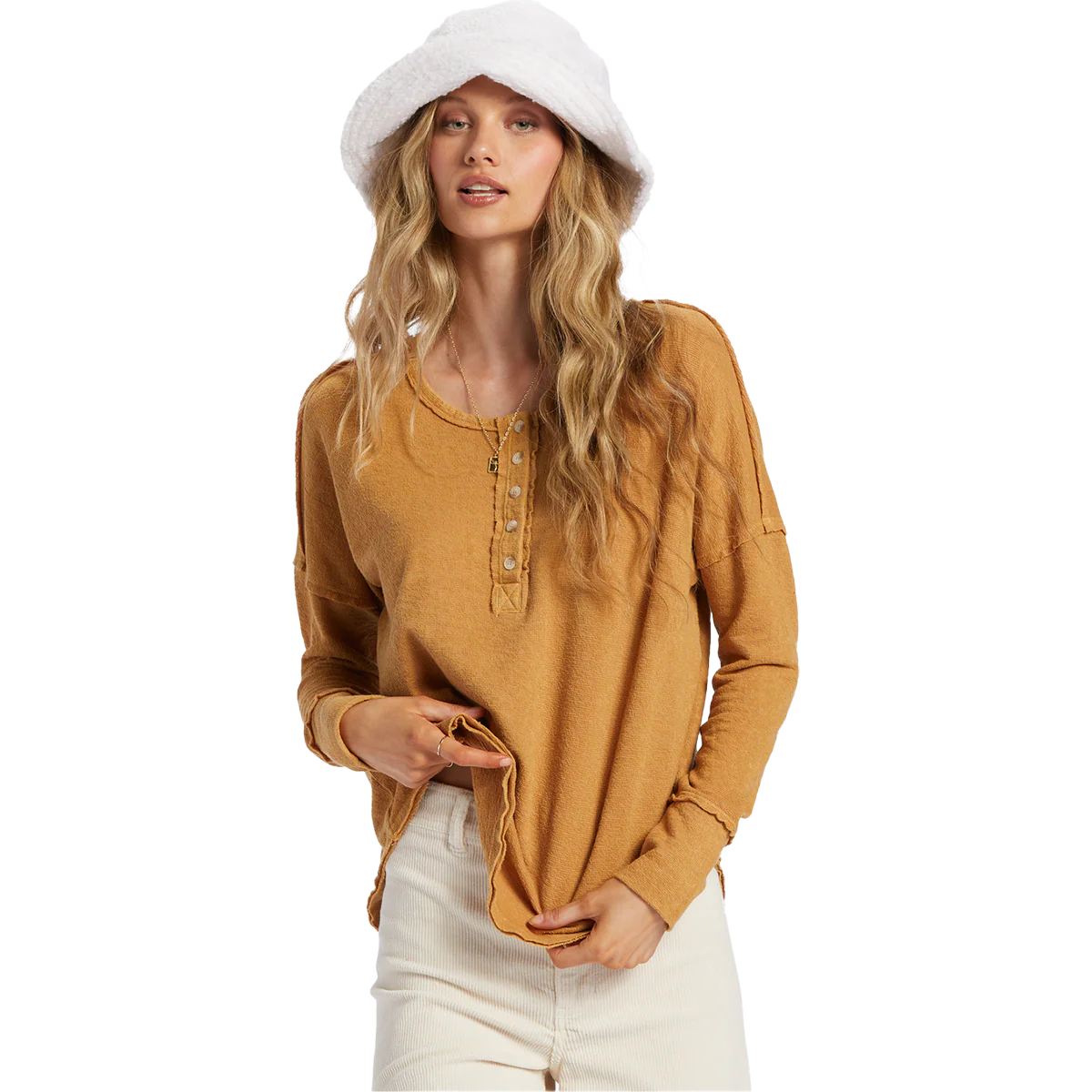 Women's New Anyday Henley Top - Onhollan