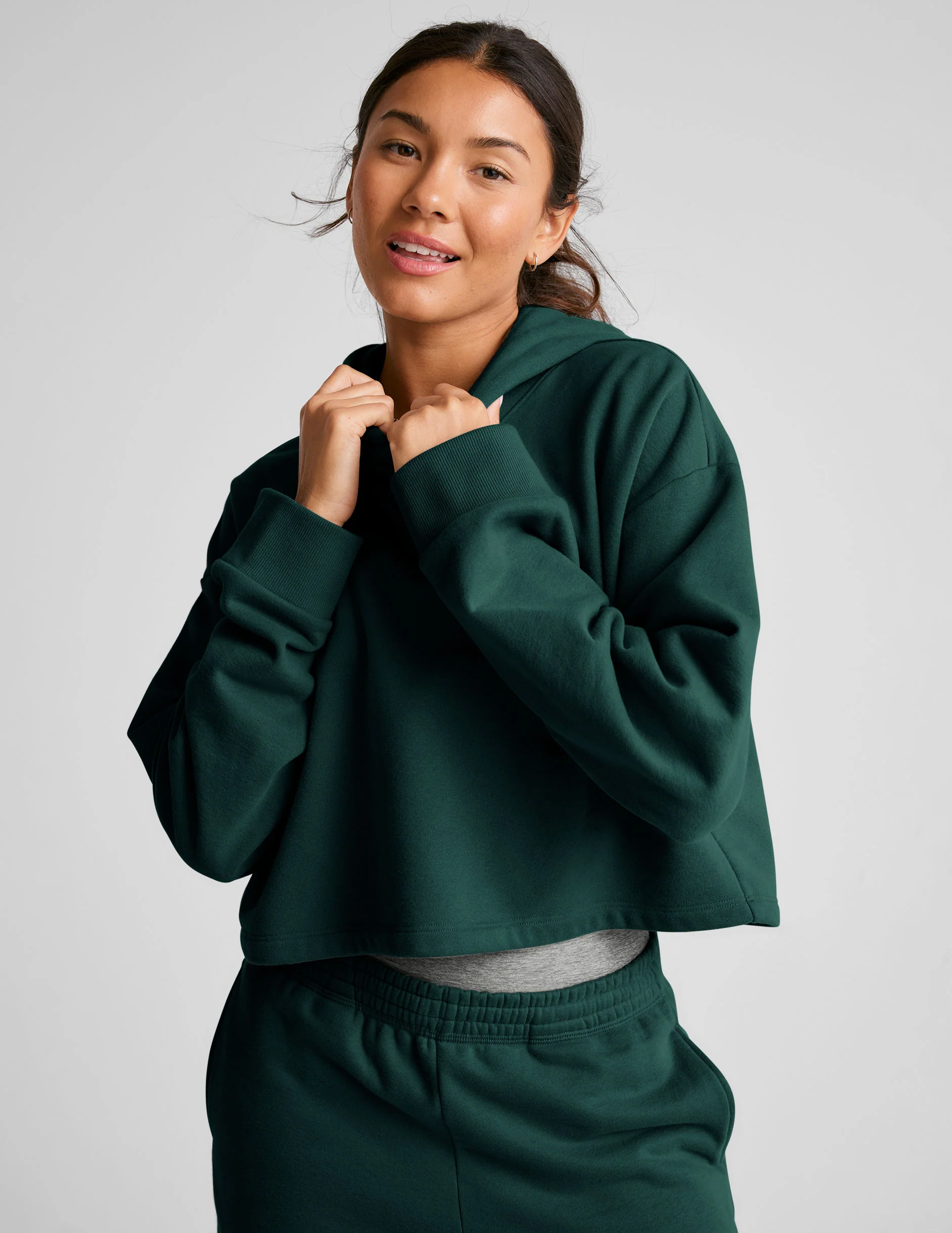 LuxeFleece Happiness Cropped Hoodie - Onhollan