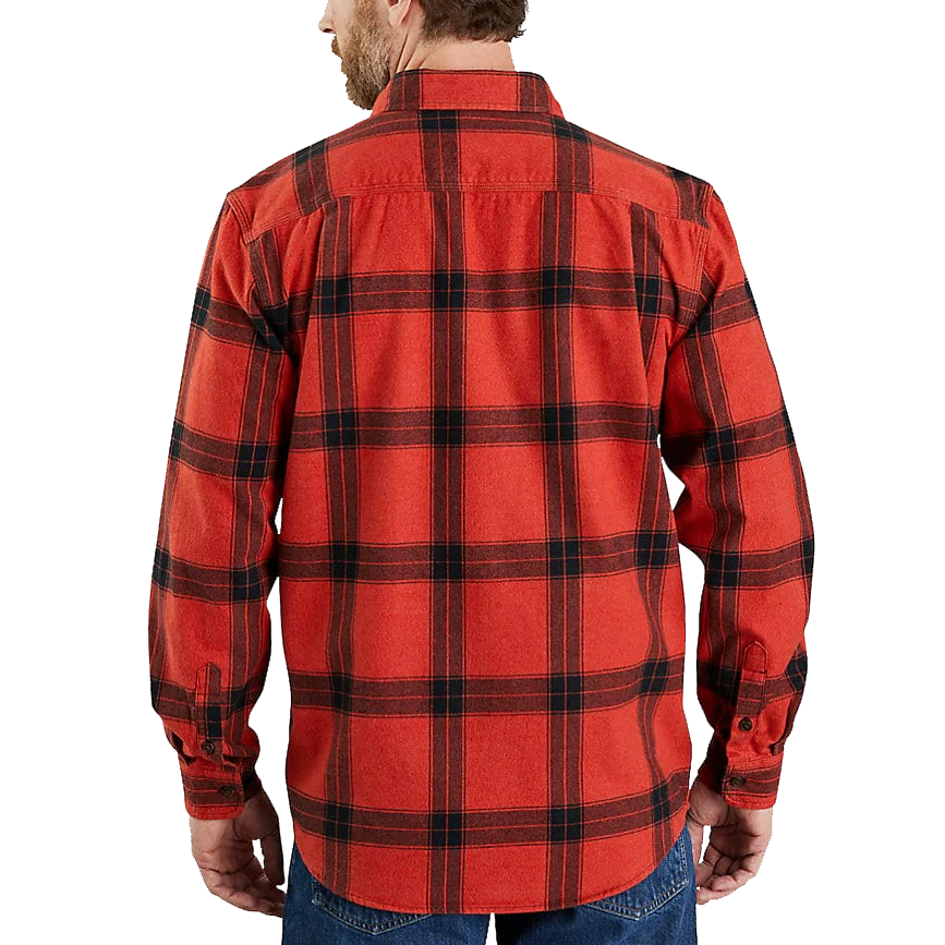Men's Loose Fit Heavyweight Flannel Long Sleeve Plaid Shirt - Onhollan